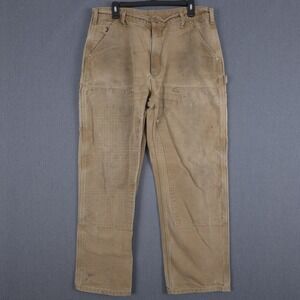 Carhartt Distressed Double Knee Carpenter Pants Mens 36x30 (Fits 33x30) Brown